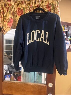 Z Supply Navy Crewneck with White LOCAL Lettering